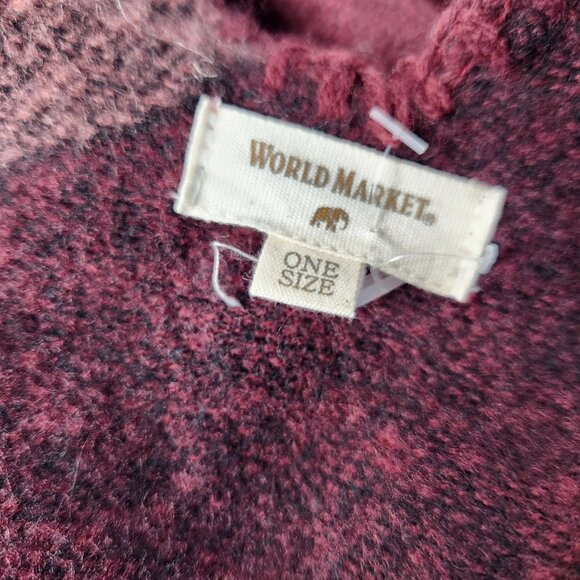 World Market One Size Poncho Belted Boho Warm Purple - Picture 3 of 7